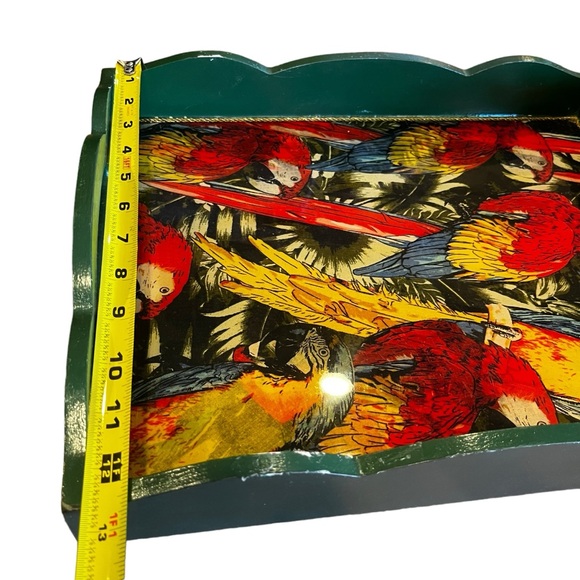 Serving Tray Vibrant Parrot| Macaw Food Tray Resin and Wood - Picture 6 of 6